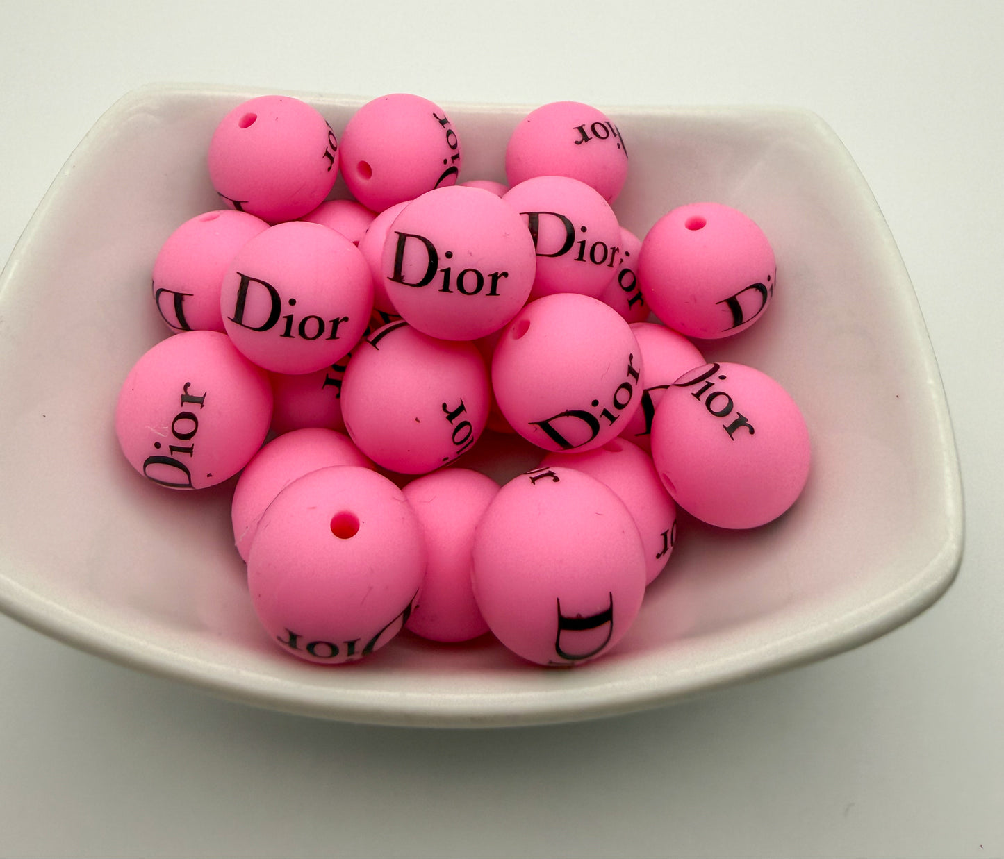Dior Pink Silicone DIY Pen Focal Beads