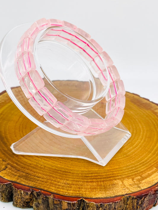 Natural Rose Quartz Bangle Bracelet