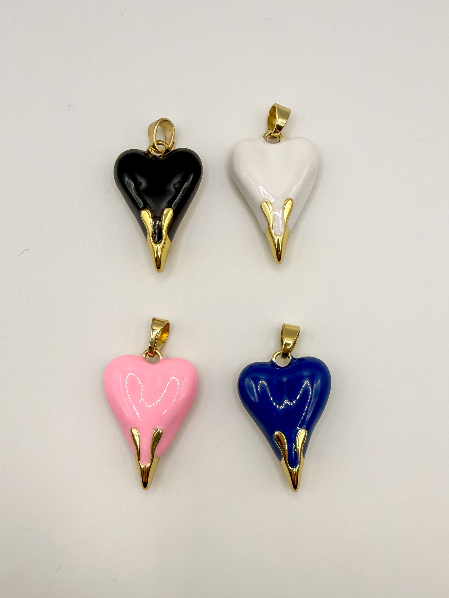 Gold Dripping Heart Gold Metal Pendant