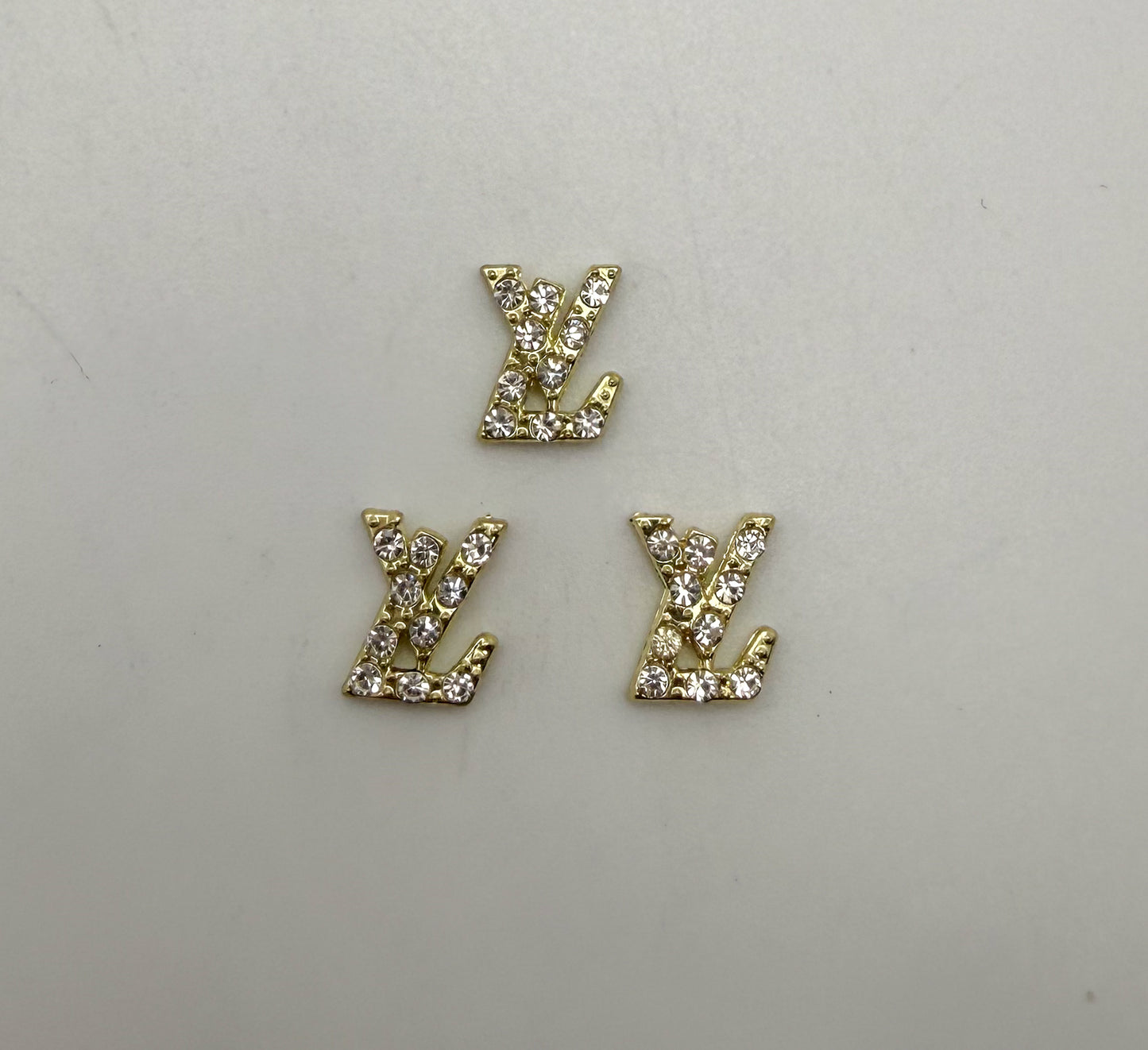 Mini Bling Silver & Gold Flat Back LV & CC Designer DIY Nail Charms