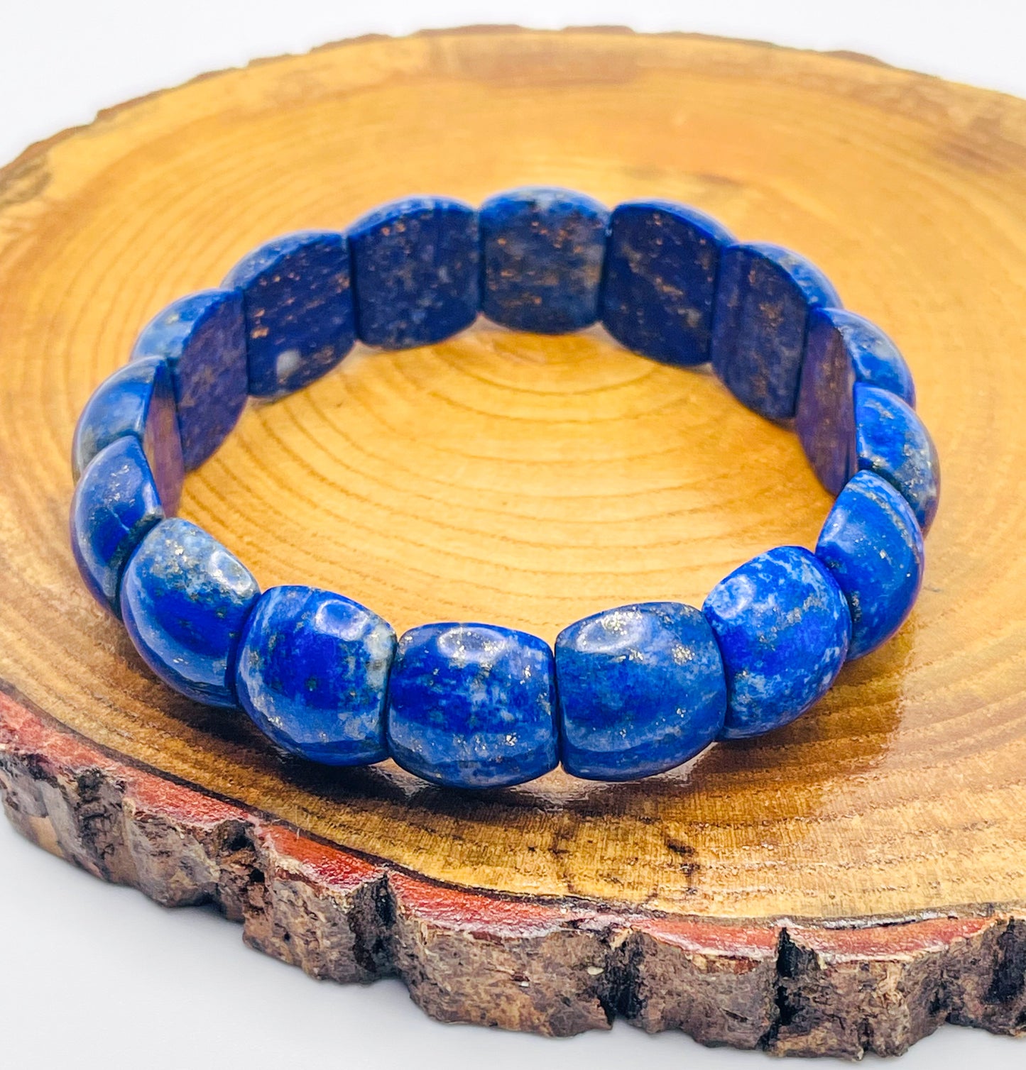 Natural Lapis Lazuli Crystal Bangle Bracelets