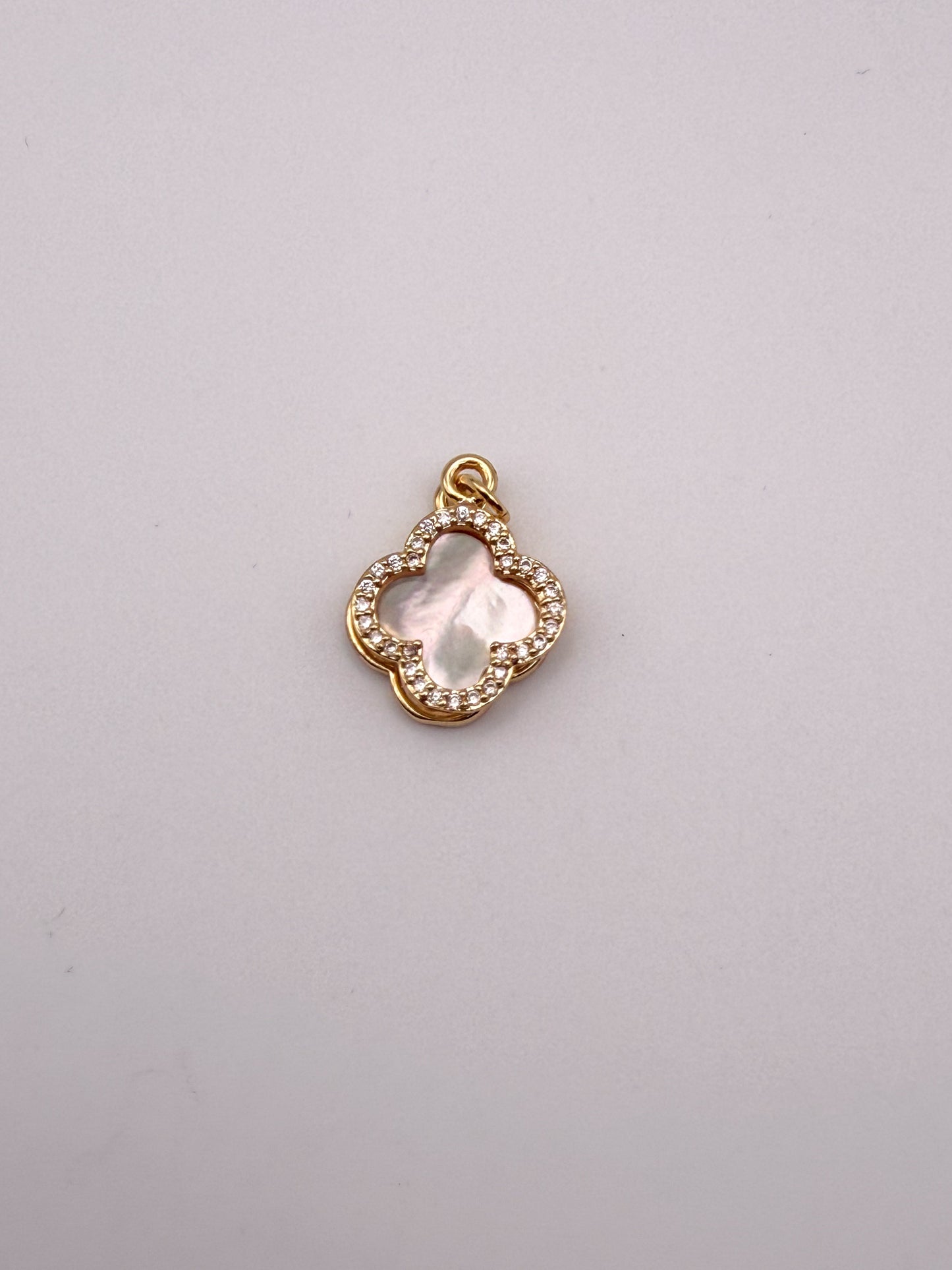 Gold Mother of Pearl Shell Clover Charms