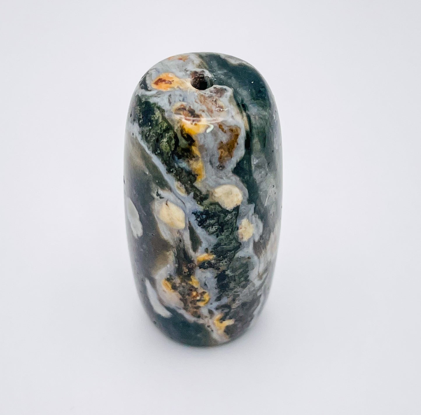 Natural Ocean Jasper Focal Barrel  Crystal Beads