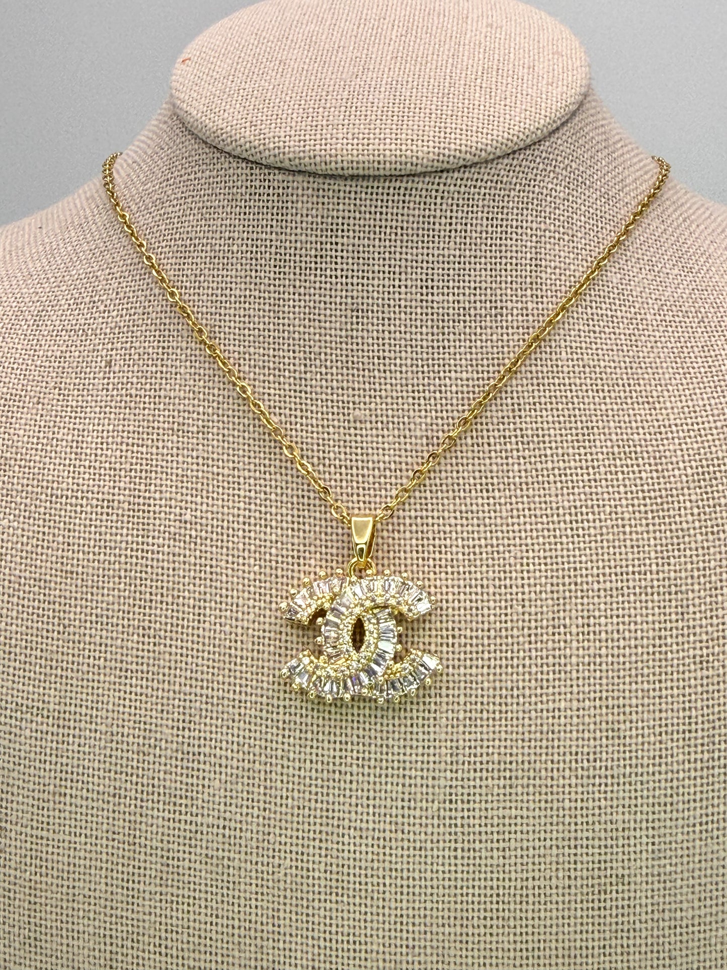 NEW CC Designer Crystal Zircon Pendant Necklace