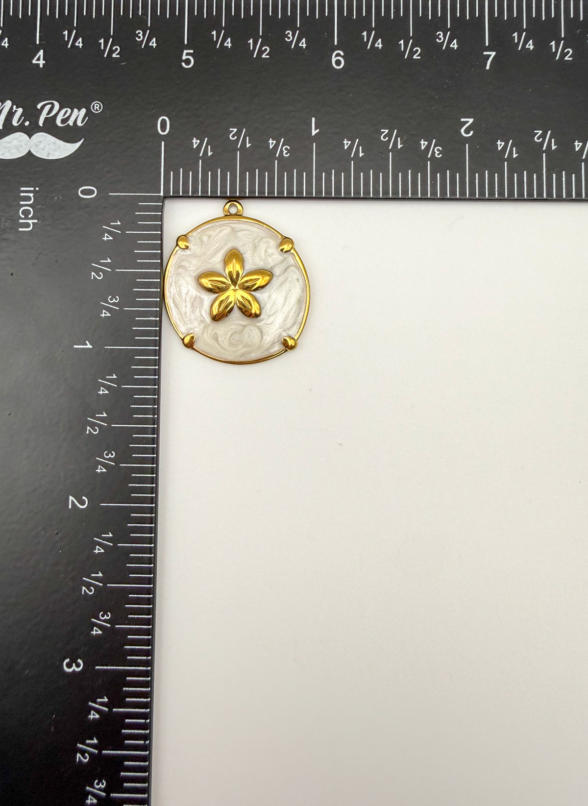 Gold Stainless Steel Colorful Enamel Sand Dollar Charm Pendant DIY