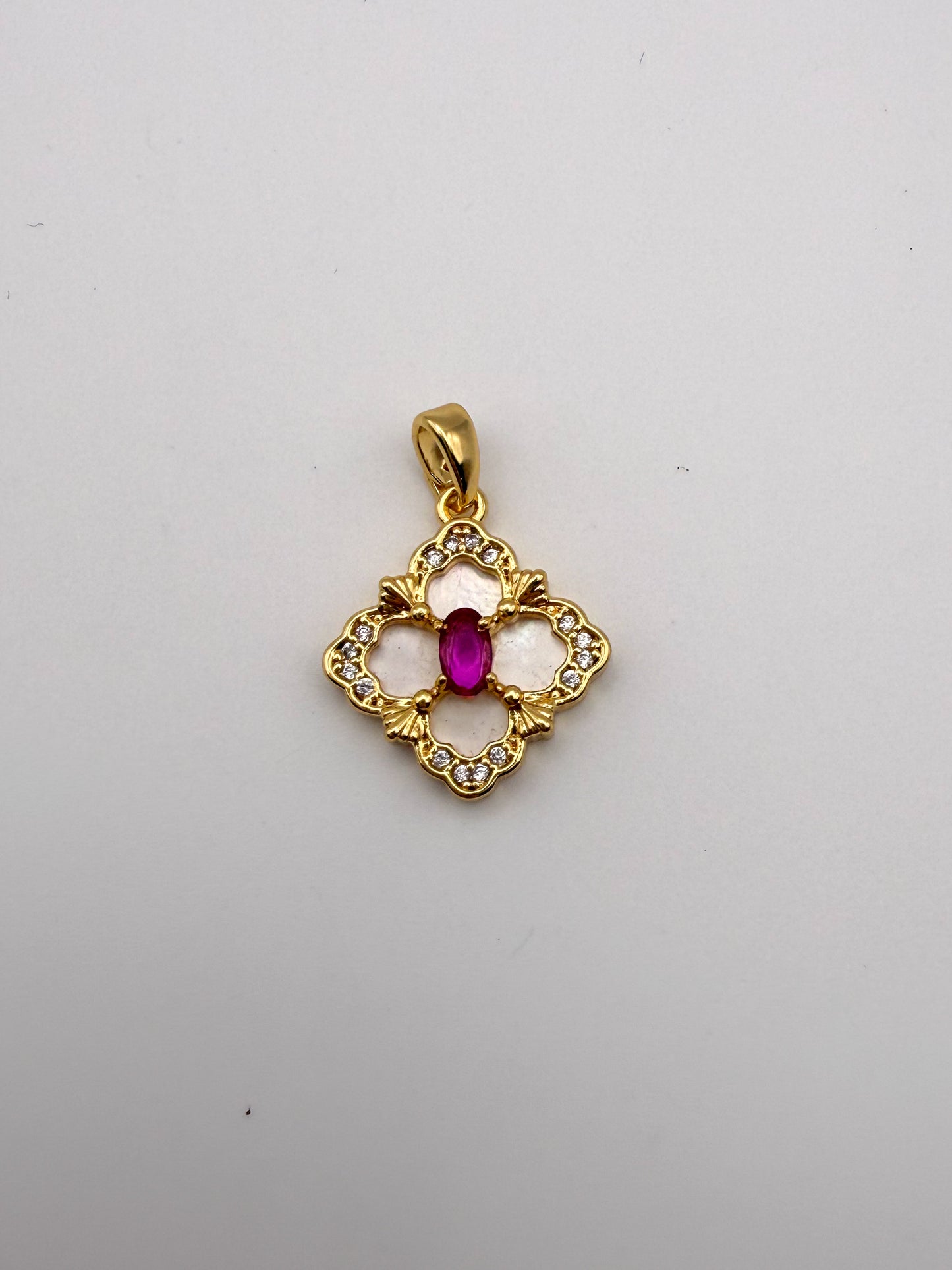 Gold Mother of Pearl Shell Clover Charms