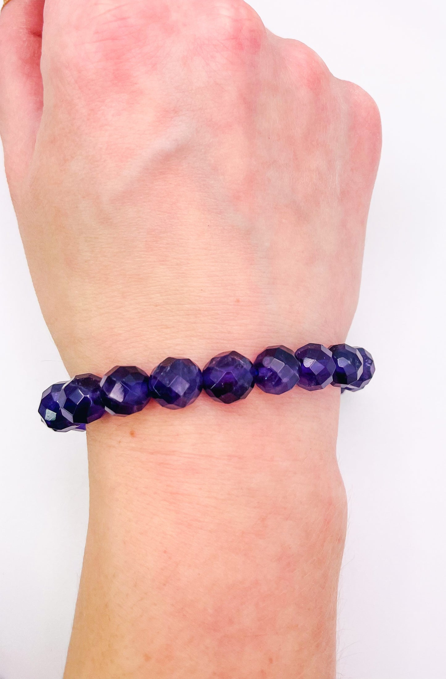 Faceted Natural Amethyst Crystal Bracelet