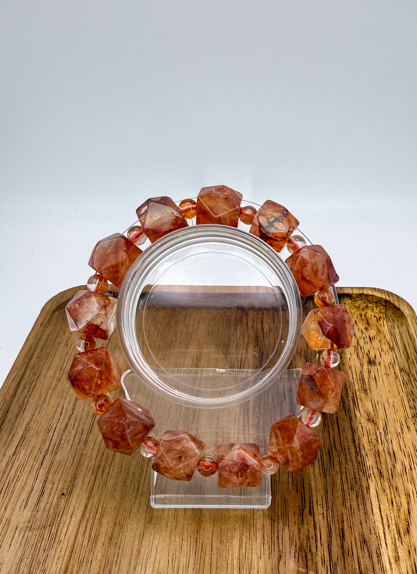 High Quality Fire Quartz Freeform Crystal Beaded Bracelet