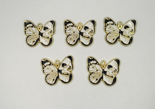 Gold Skull Butterfly DIY Charms