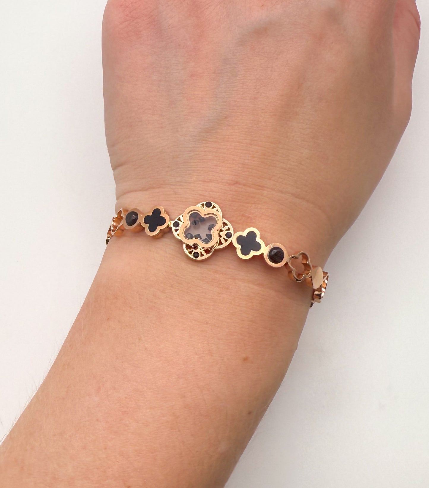 Rose Gold LV Clovers Bangle Bracelets