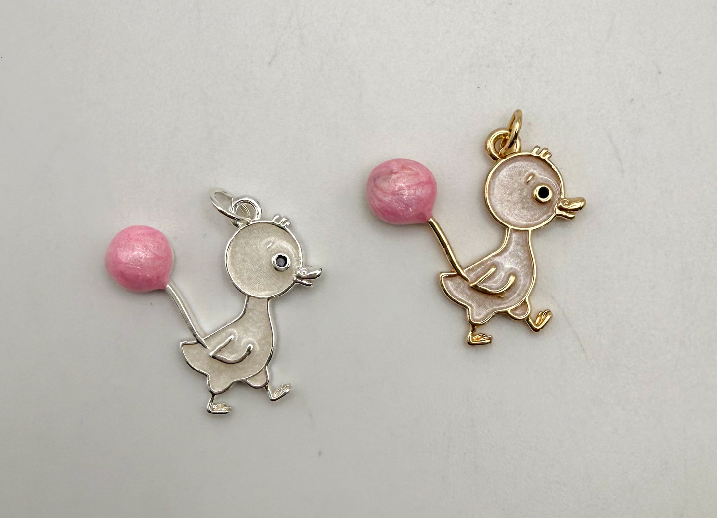 Little Duckie with a Balloon Metal Charms
