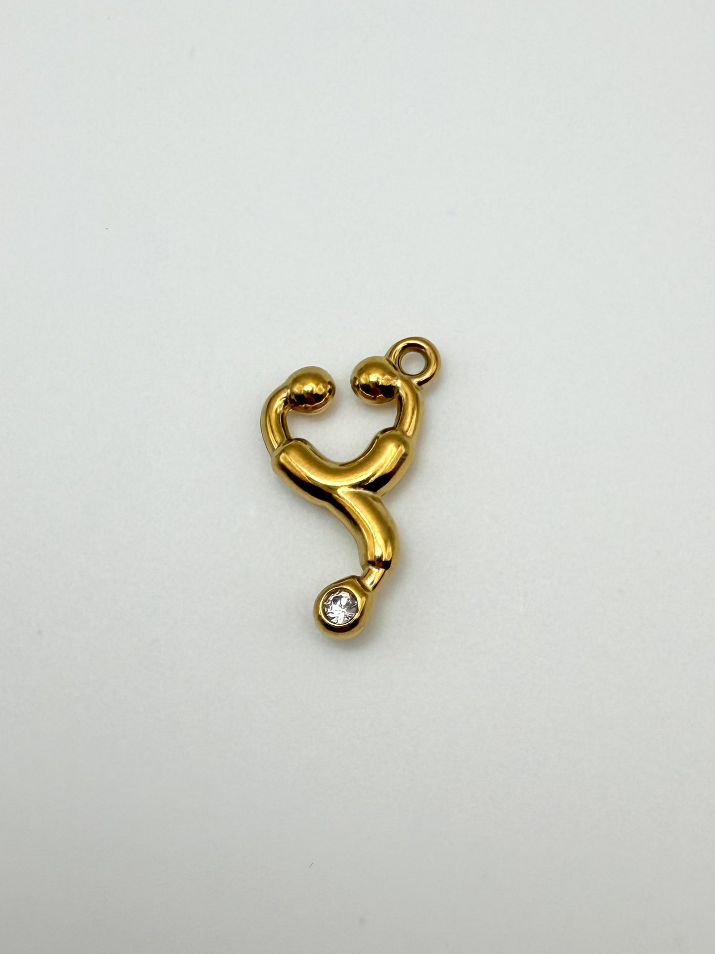 Stainless Steel Gold Household Items Radio Wine Glass & Stethoscope Charms