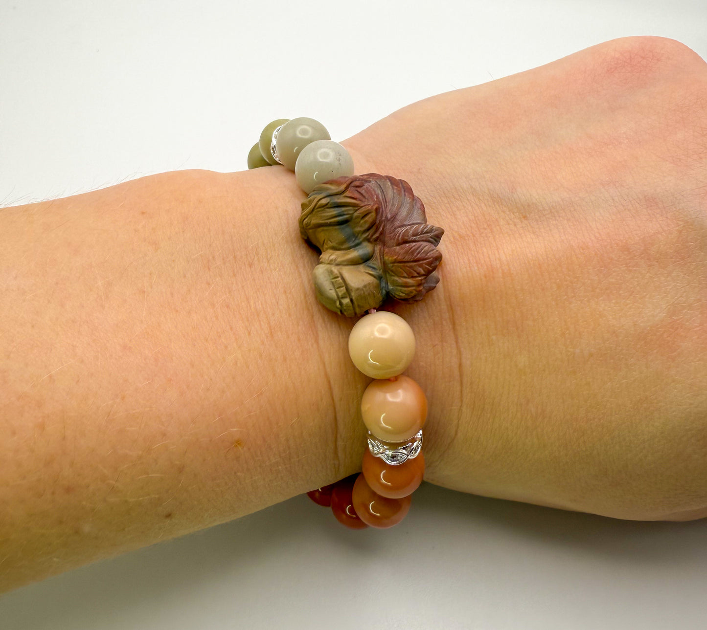 Natural Alashan Agate Sleeping Fairy Adjustable Stretch Bracelets- 3 Different Styles