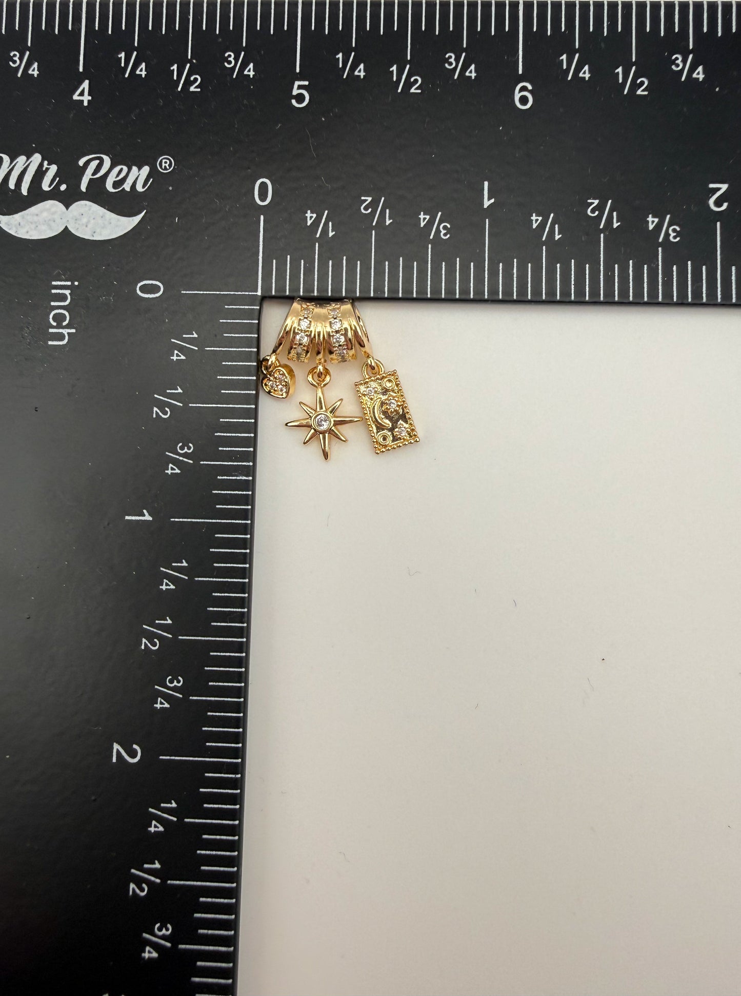 Gold & Silver Sun Moon Tarot Charm Pendant Pandora Style