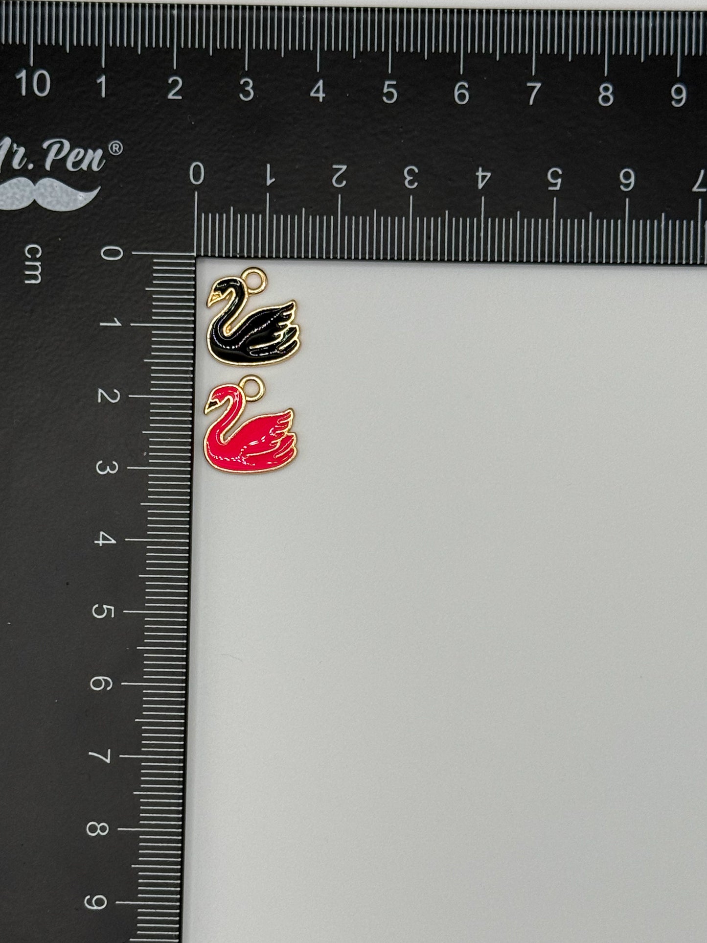 Black & Pink Swan Metal DIY Charm Set