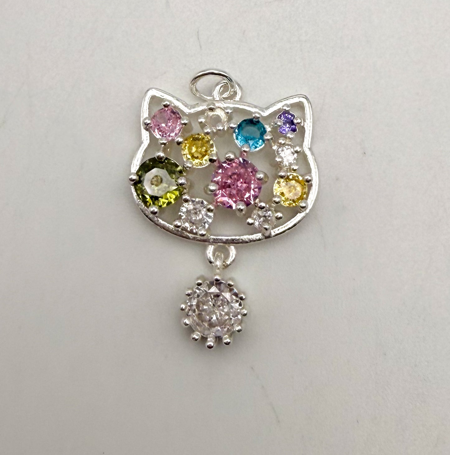 Big HK Kitty Head Pendant Charm