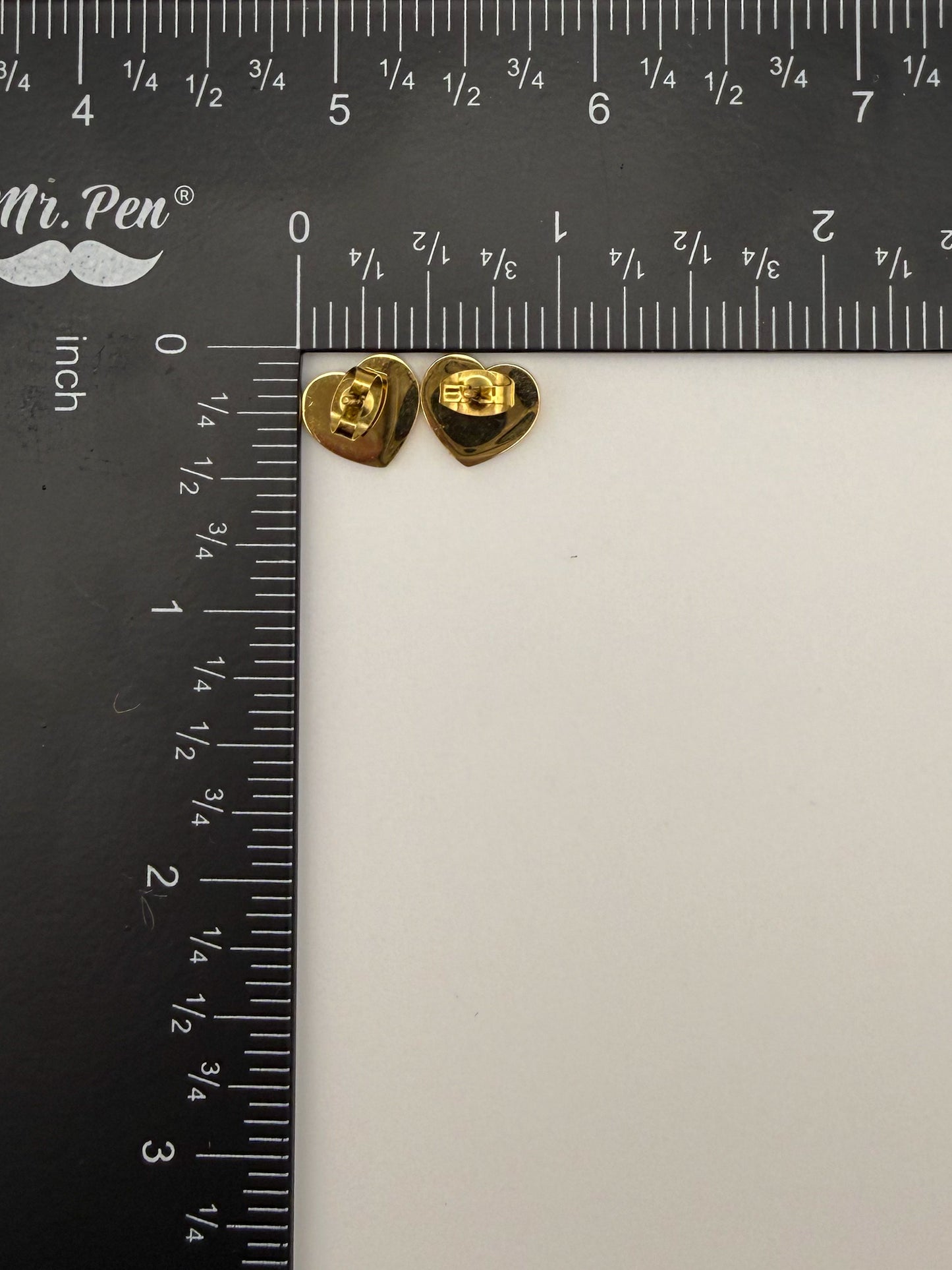 Gold Stainless Steel T&Co. Heart Stud Earrings