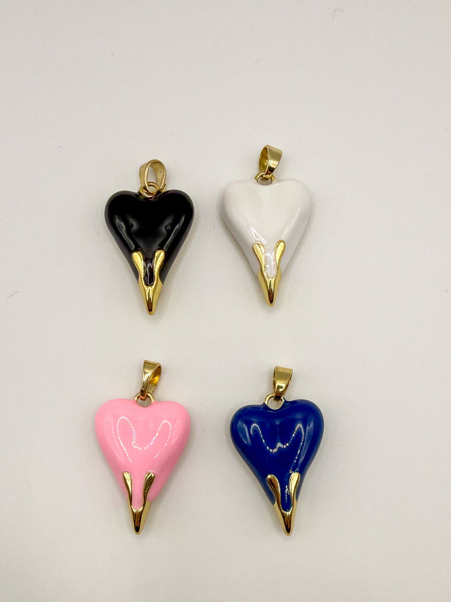 Gold Dripping Heart Gold Metal Pendant