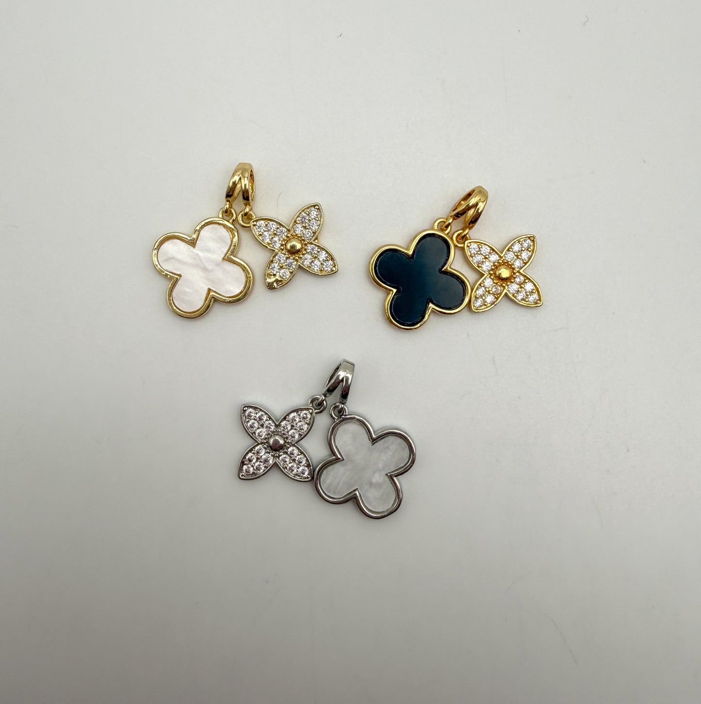 LV Clover Natural Shell Dangling Pendants