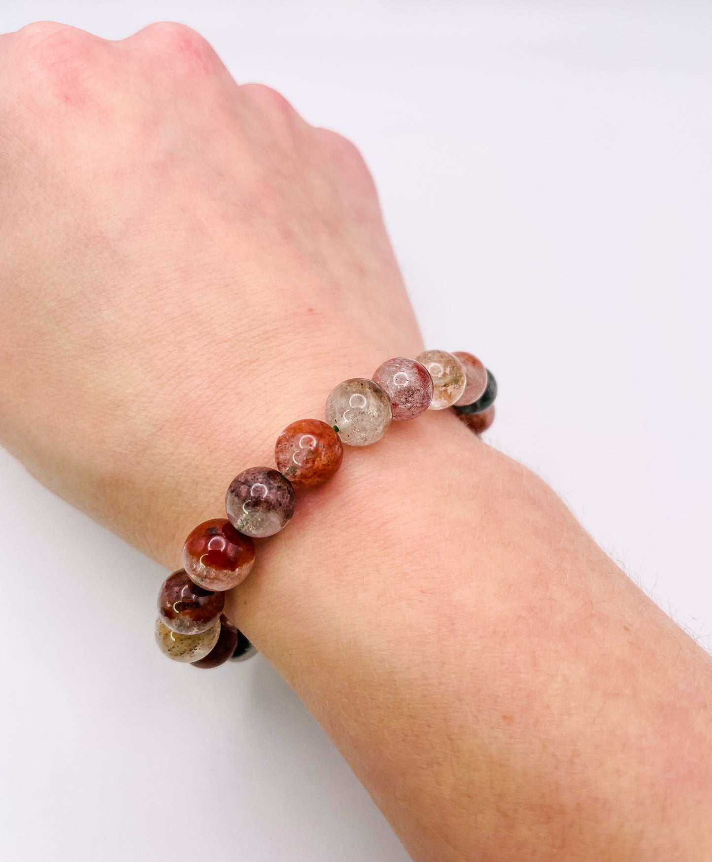 Natural Phantom Garden Quartz Crystal Bracelet