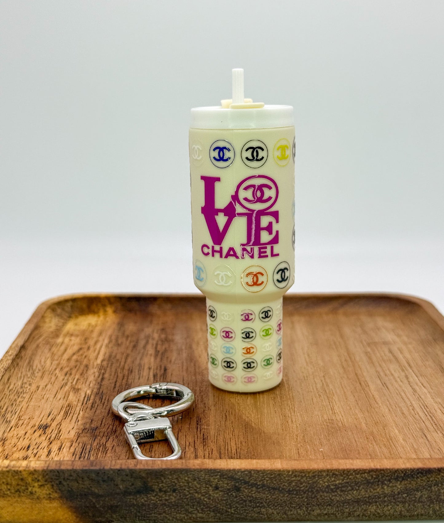 Designer Lipstick Holder Tumbler Cup Key Chain- LV, CC