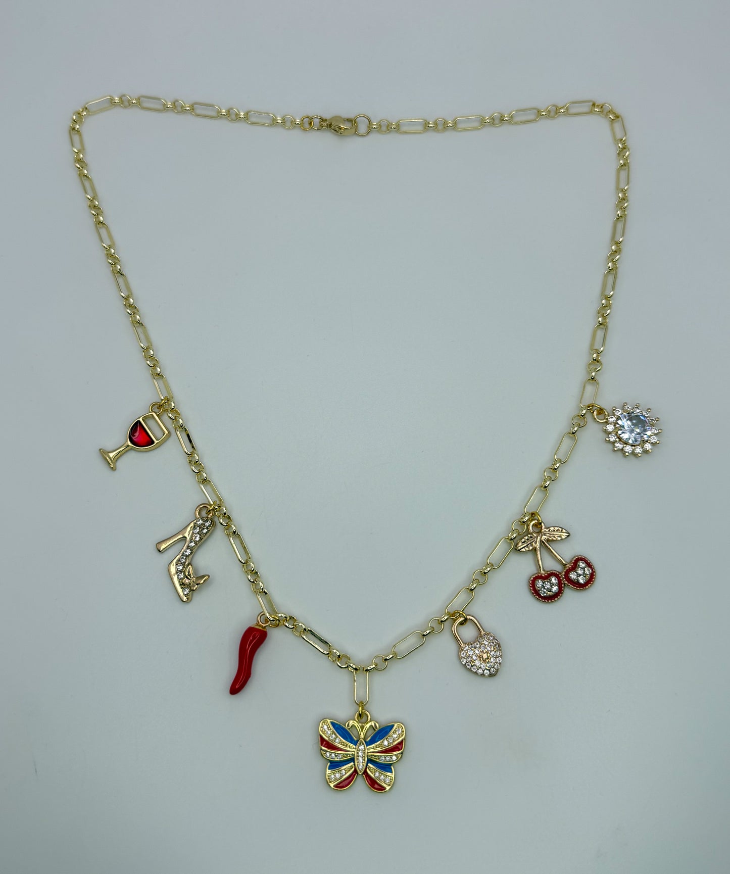 Sassy You Gold Charm Necklace