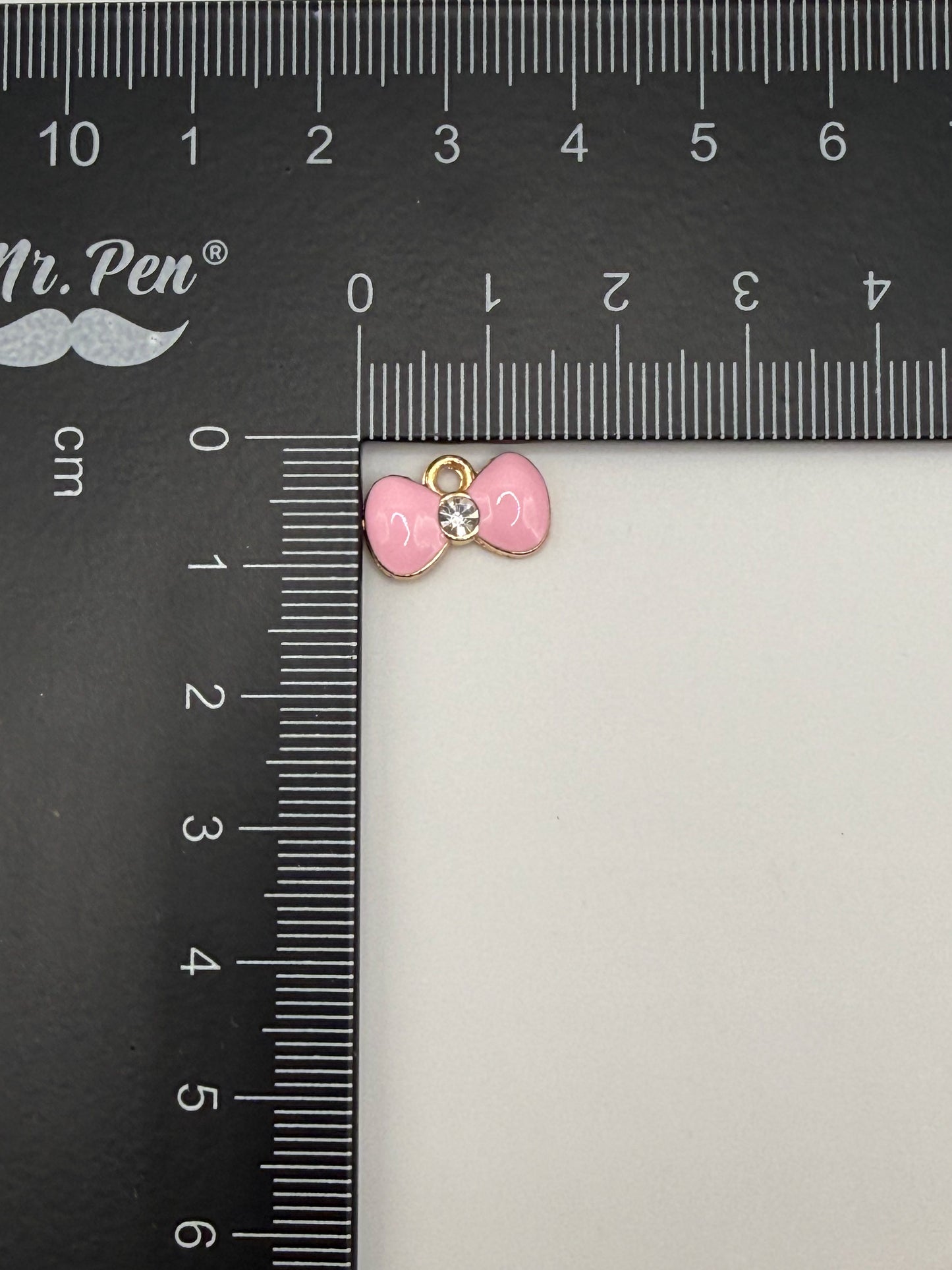Pink Enameled Bow DIY Gold Metal Charms
