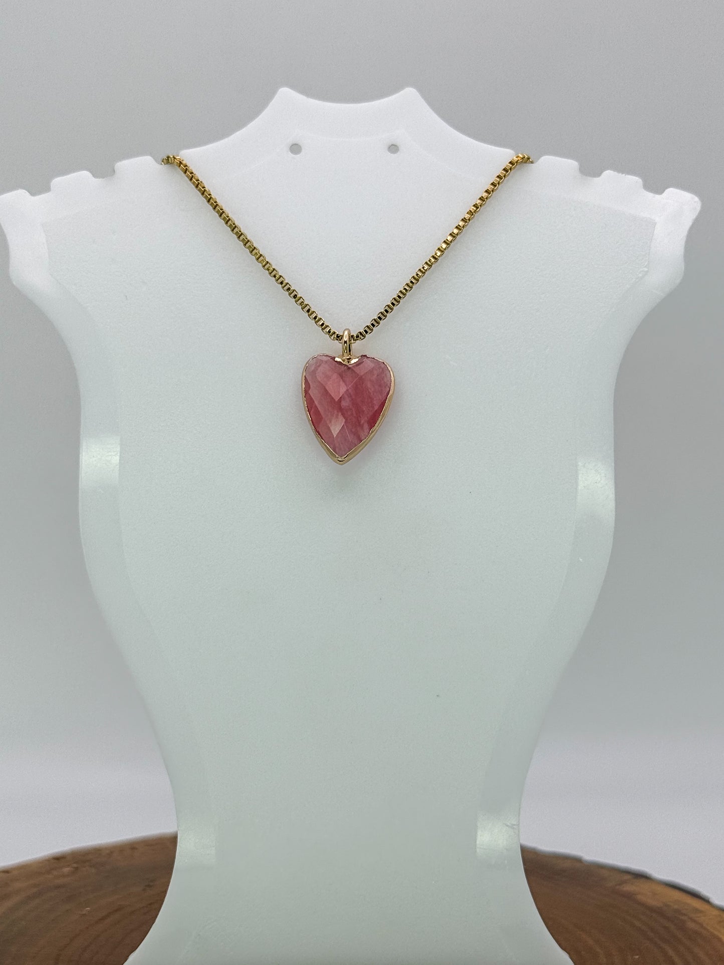 Arrow Head Heart Pendant Gold Stainless Steel Necklace