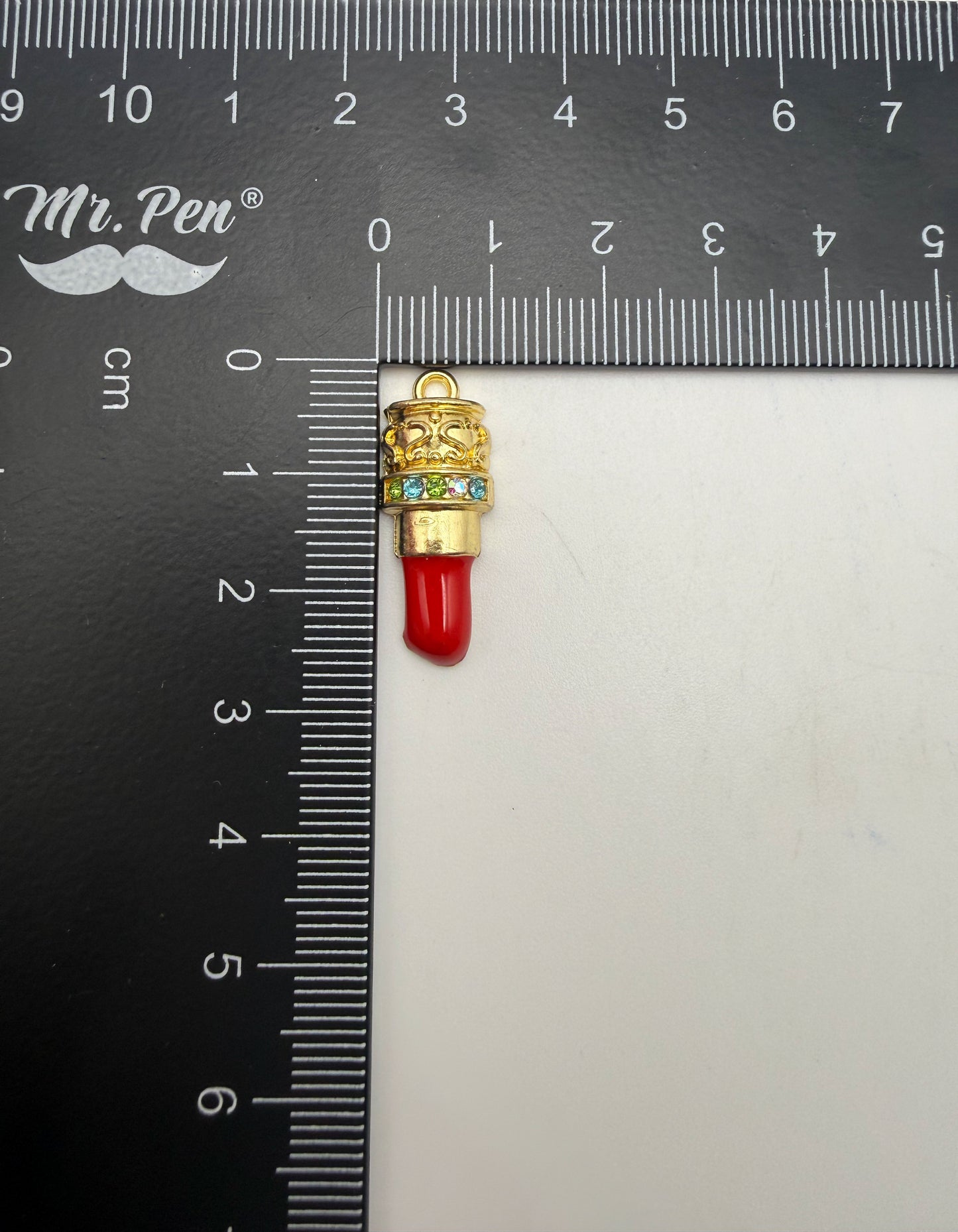 Gold Red Lipstick DIY Metal Charms