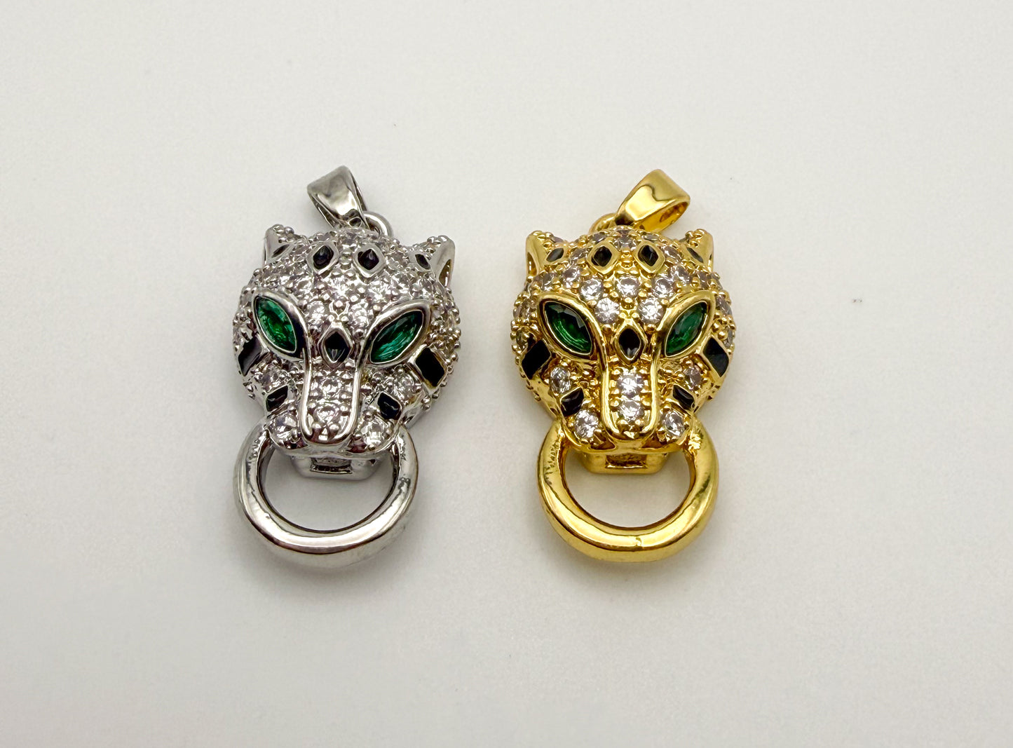 Gold & Silver Leopard Head HQ Charm Pendant