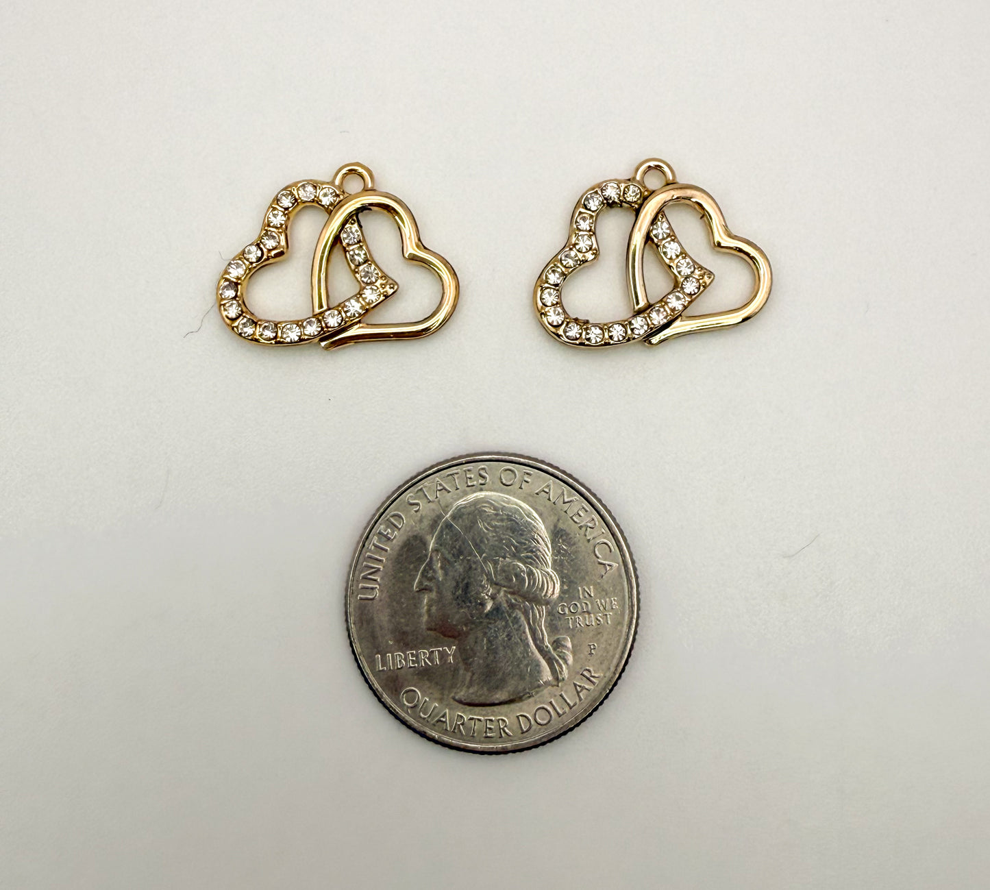 Two Linked Heart DIY Charms