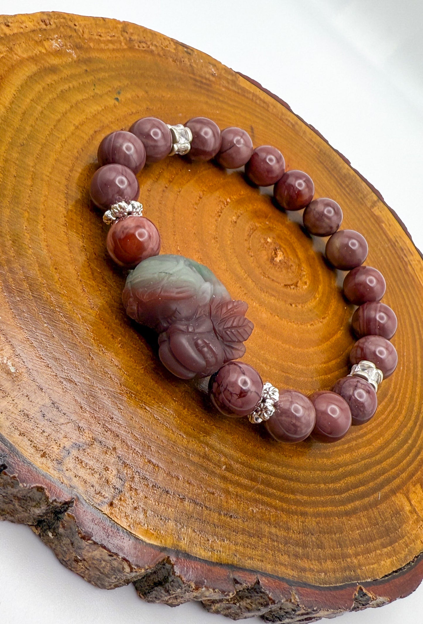 Natural Alashan Agate Sleeping Fairy Adjustable Stretch Bracelets- 3 Different Styles