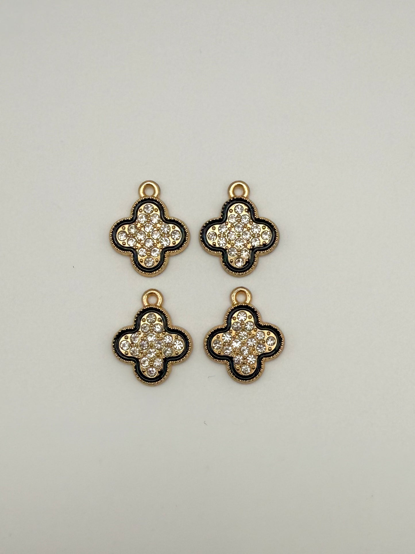 Gold & Black Clover Metal Charms