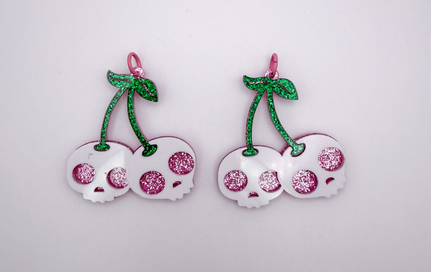 Acrylic Skull Cherry DIY Keychain Charms