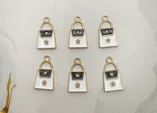 Gold & White Purse DIY Metal Charm set