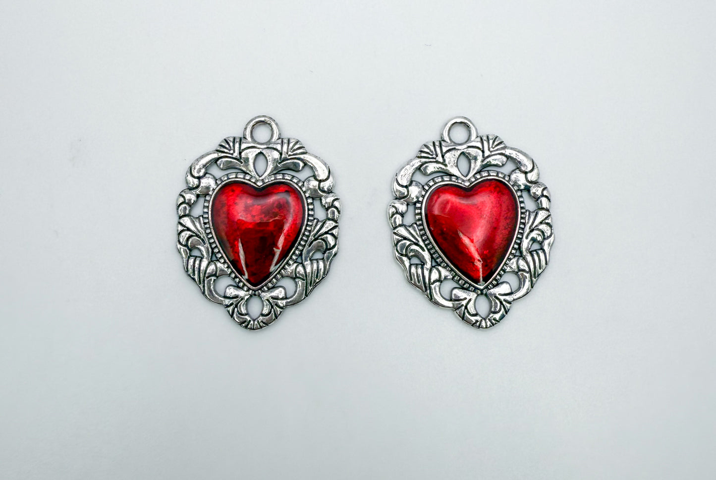 Royalty Red Heart DIY Silver Charm