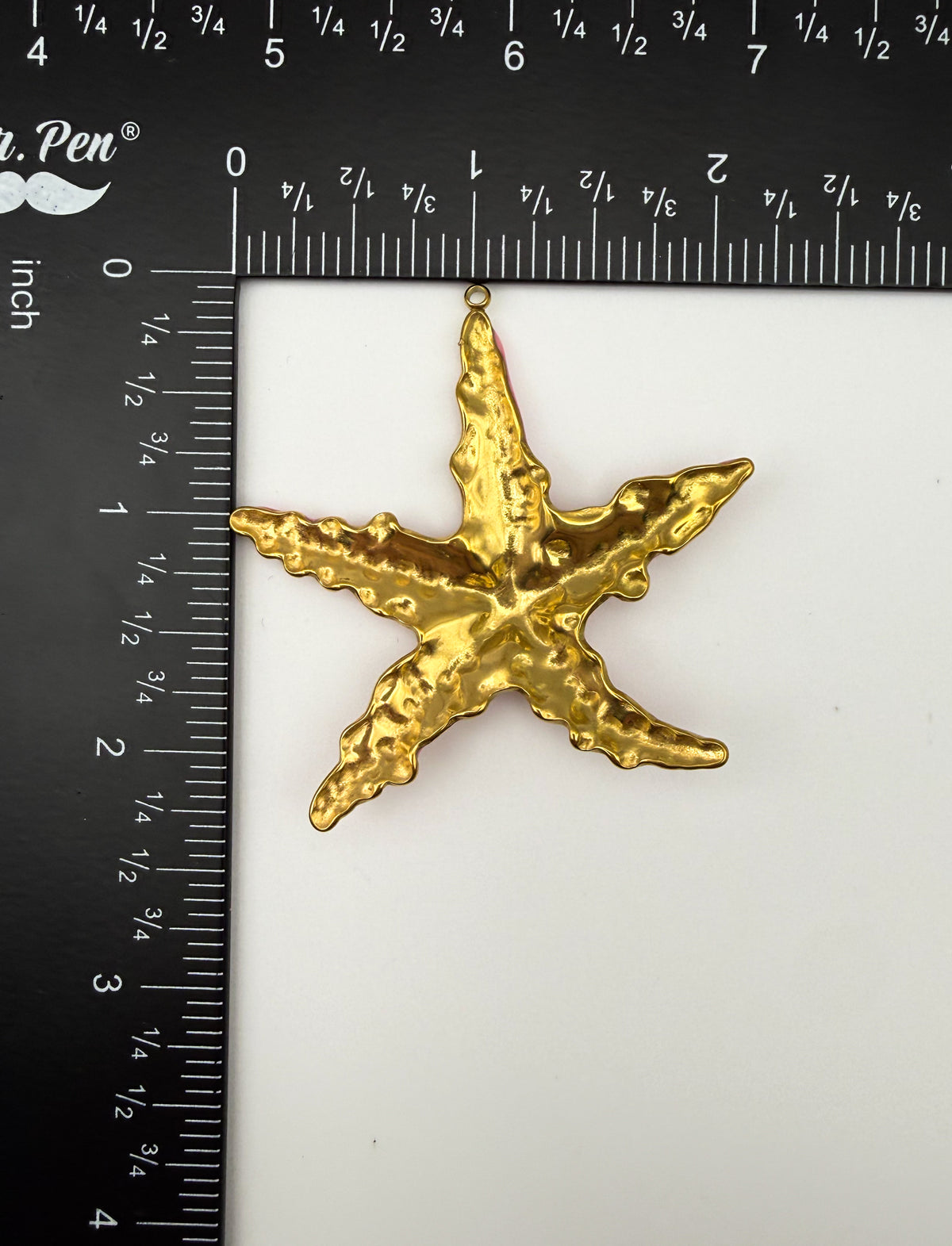 Gold Stainless Steel Pink Enamel StarFish Charm Pendant DIY