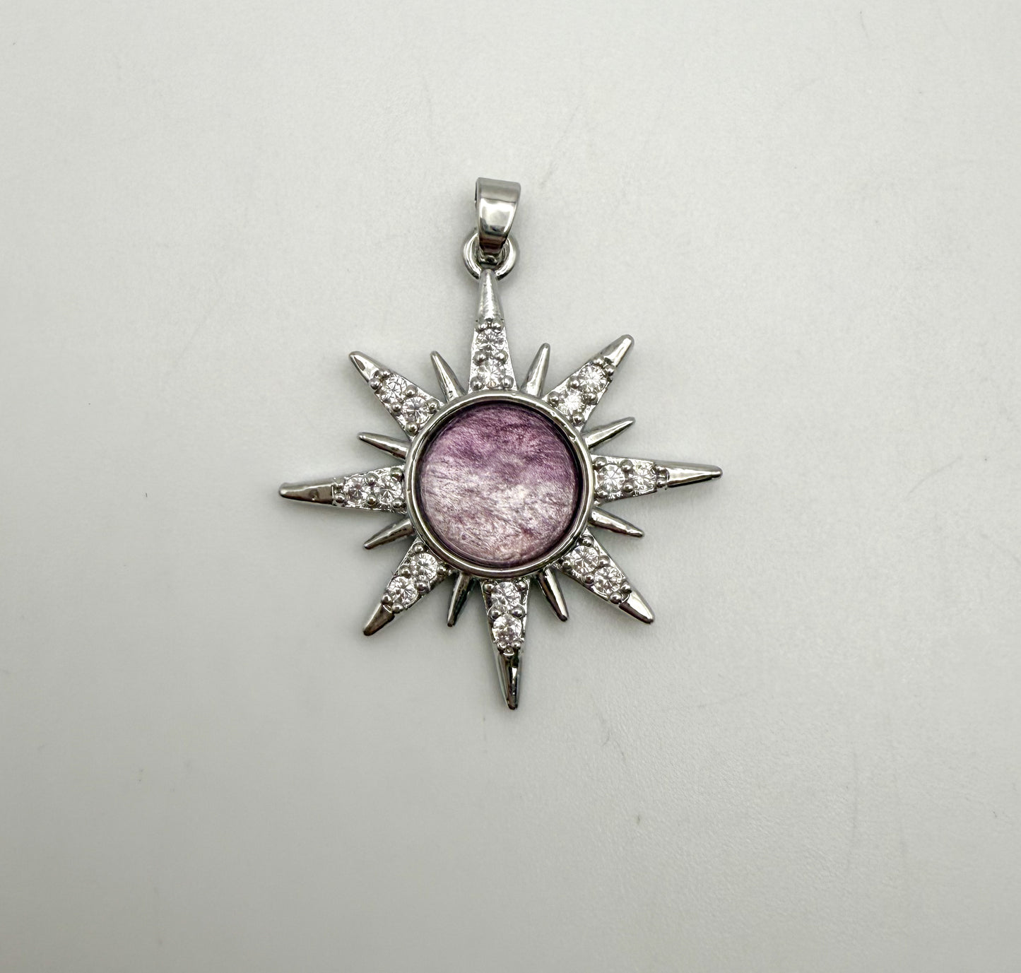 Silver Flaming Sun Metal Pendants