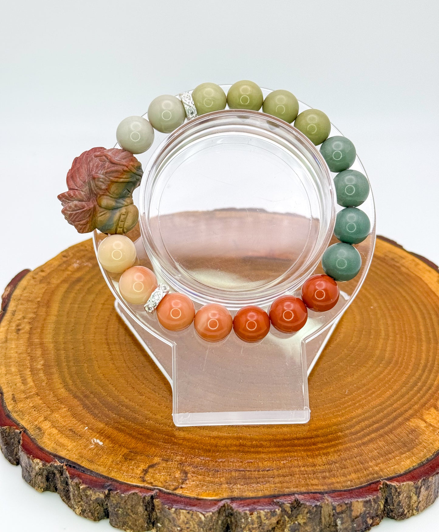 Natural Alashan Agate Sleeping Fairy Adjustable Stretch Bracelets- 3 Different Styles