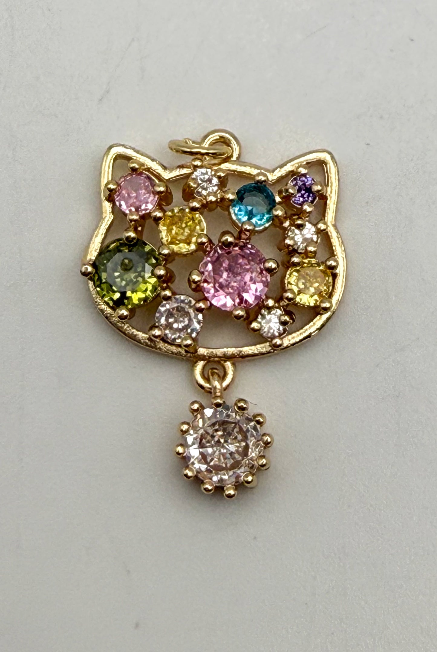 Big HK Kitty Head Pendant Charm