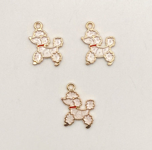 Gold Poodle Dog DIY Charm