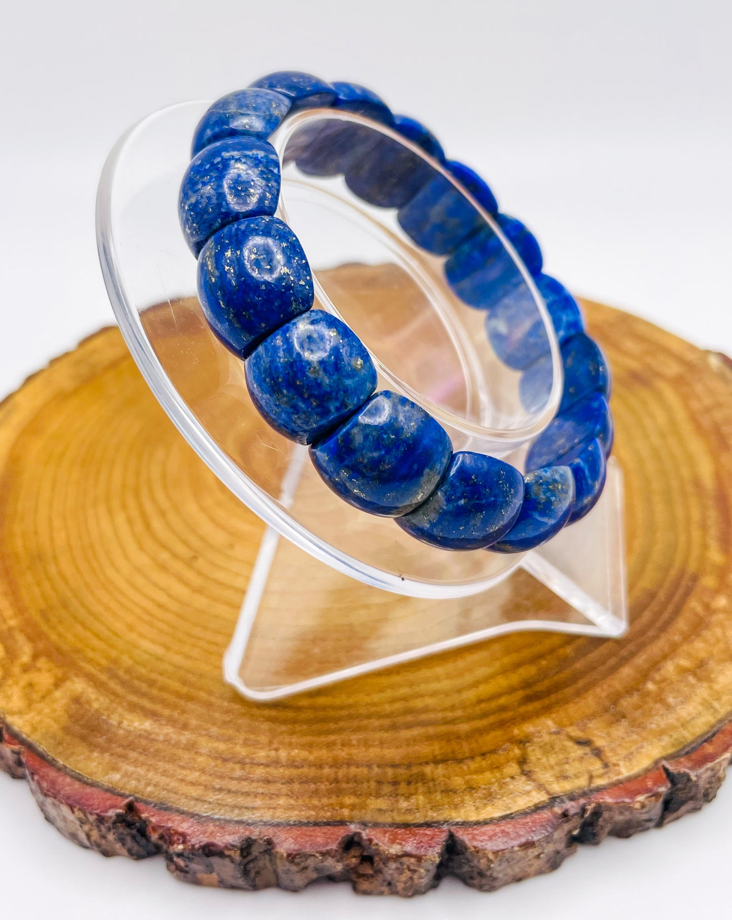 Natural Lapis Lazuli Crystal Bangle Bracelets