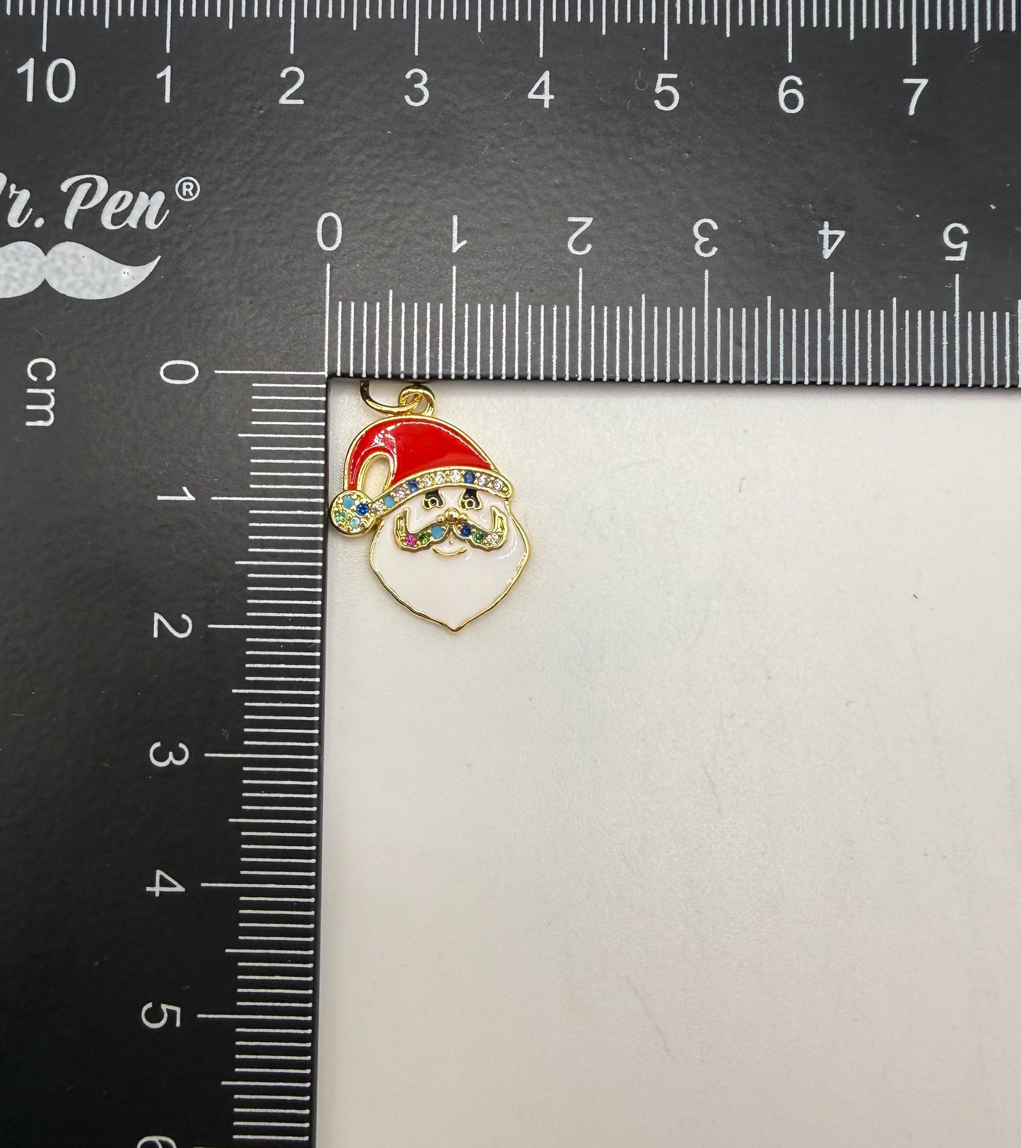 Santa Head with Colorful CZ & Enamel Silver & Pendant