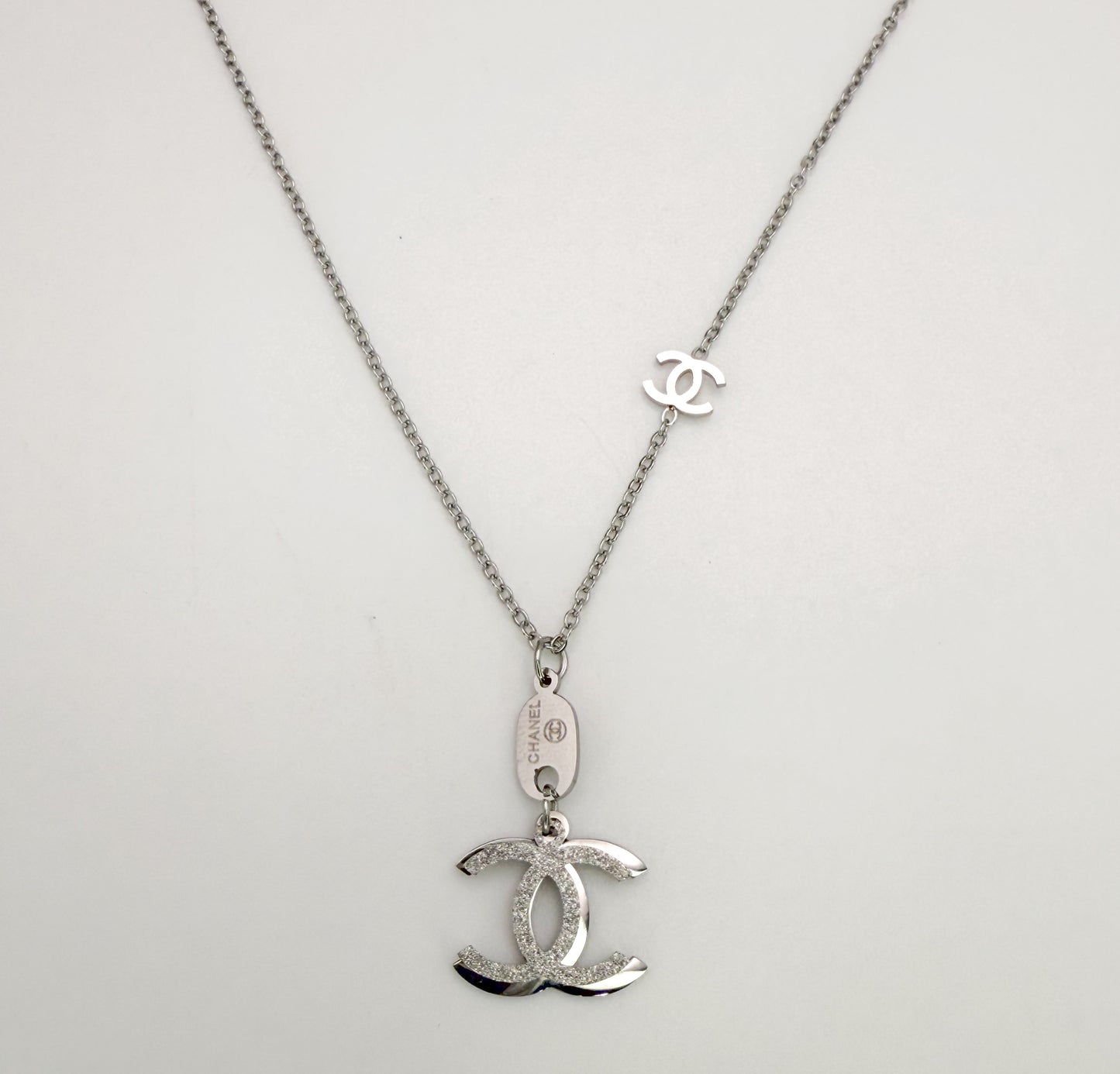 CC Silver Stainless Steel Adjustable Necklace