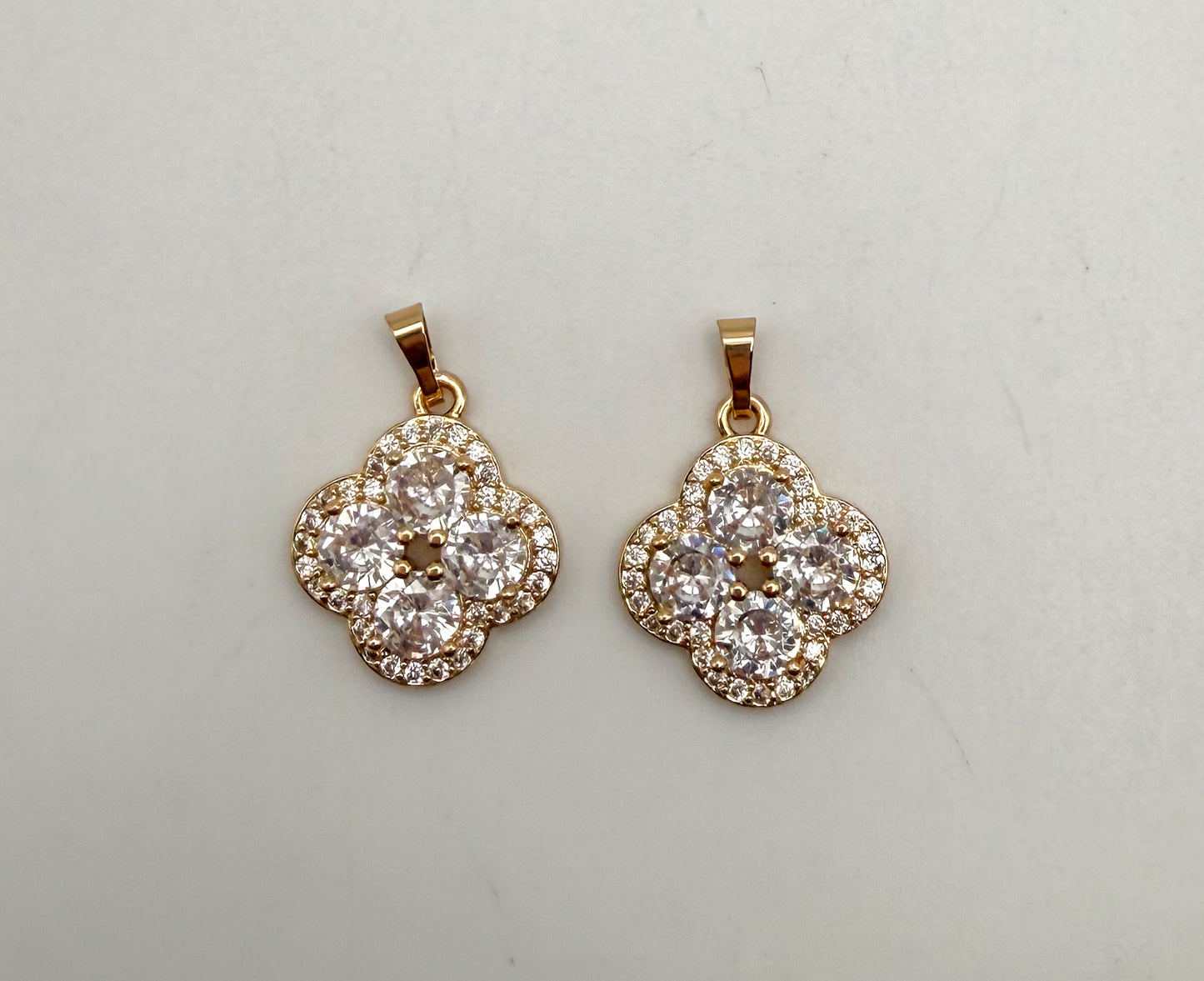 Gold Bling Clover Pendant