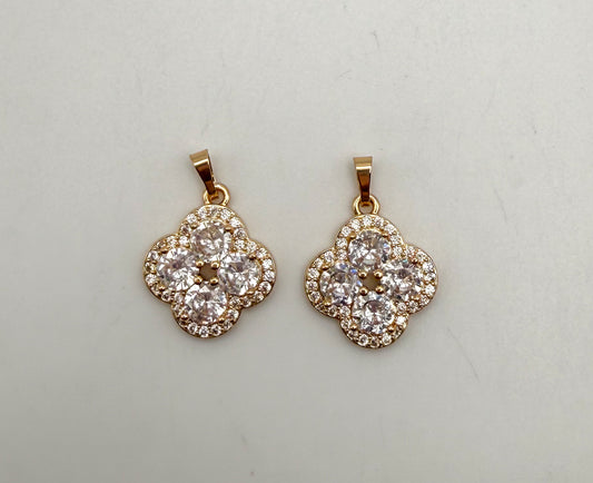 Gold Bling Clover Pendant
