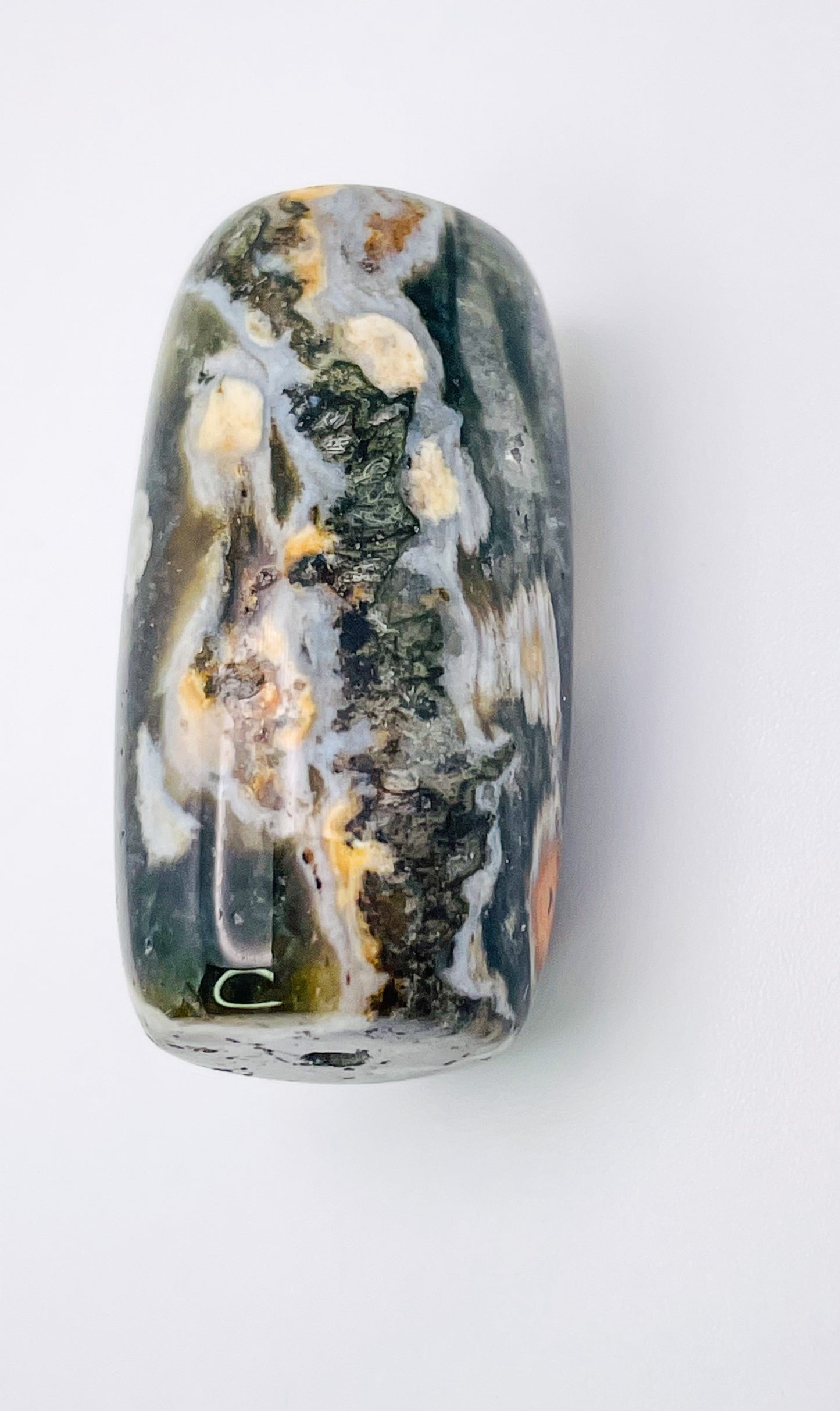 Natural Ocean Jasper Focal Barrel  Crystal Beads