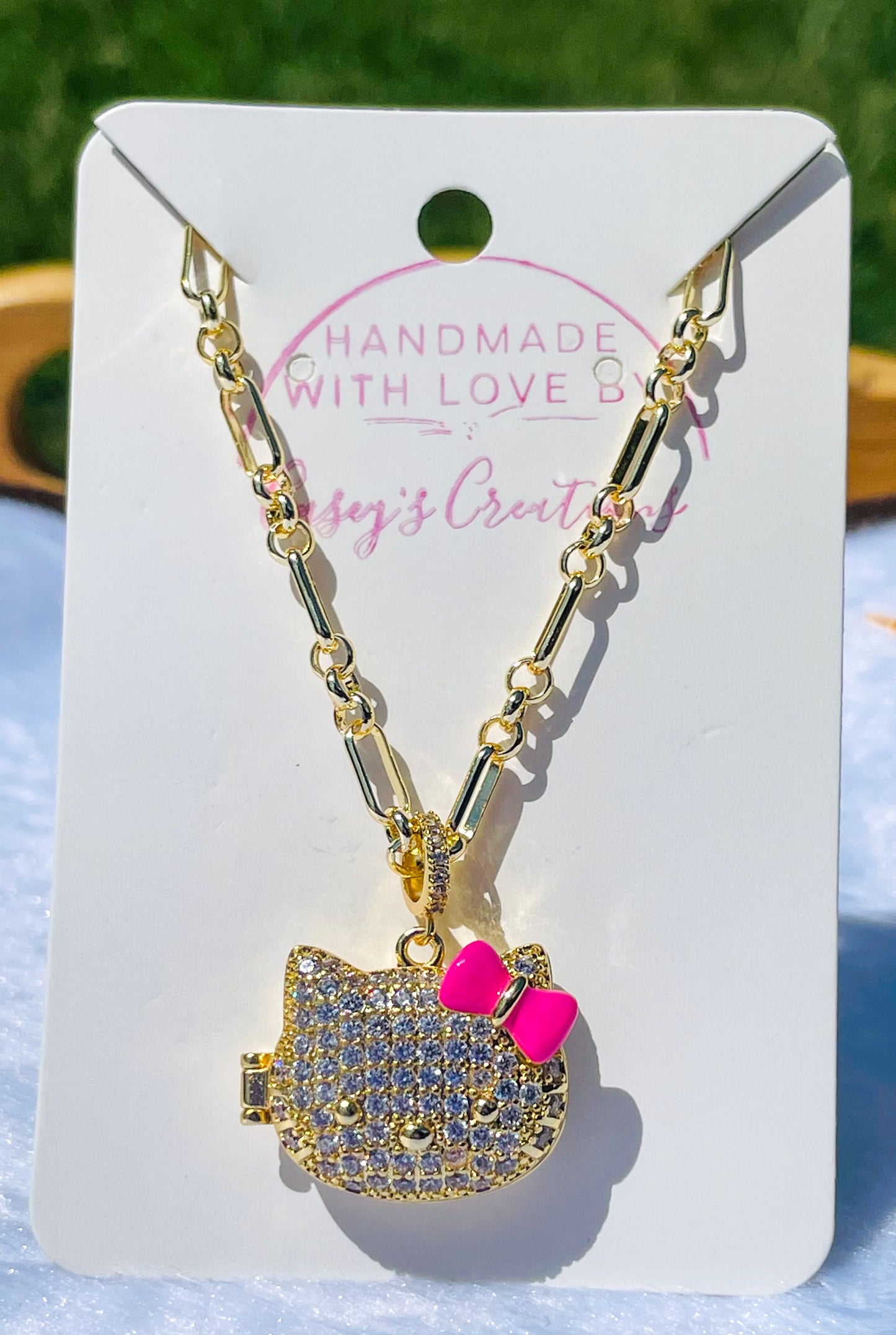 Hello Kitty Bling Lockett Gold Adjustable Necklace