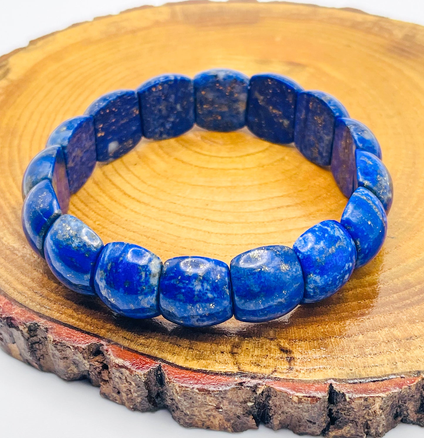 Natural Lapis Lazuli Crystal Bangle Bracelets