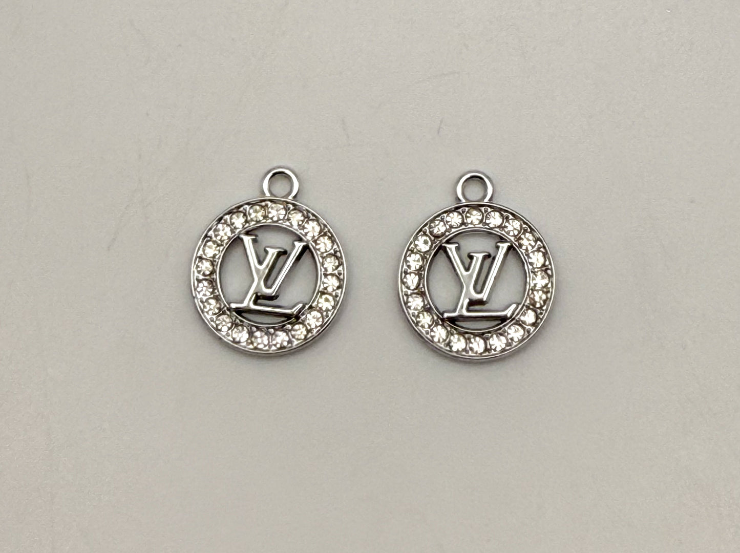 Round LV Designer Gold and Silver DIY Charms